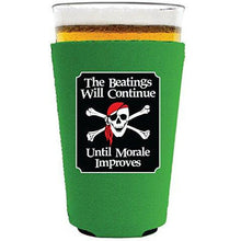 Load image into Gallery viewer, The Beatings Will Continue Pint Glass Coolie