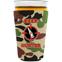 Load image into Gallery viewer, pint glass koozie with beer hunter design