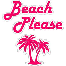 Load image into Gallery viewer, vinyl sticker with beach please design