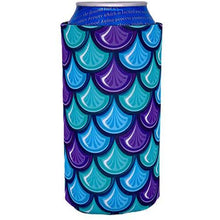 Load image into Gallery viewer, 16 oz can koozie with fish scale design
