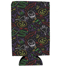 Load image into Gallery viewer, Halloween Neon Pattern 16 oz. Can Coolie