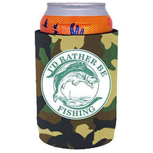 Load image into Gallery viewer, I'd Rather Be Fishing Full Bottom Can Coolie