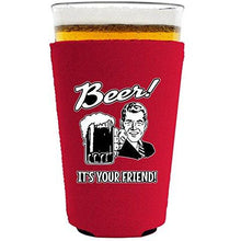Load image into Gallery viewer, Beer! It's Your Friend! Pint Glass Coolie
