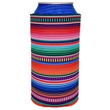 Load image into Gallery viewer, 16 oz can koozie with serape stripe pattern design