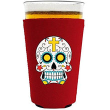 Load image into Gallery viewer, Sugar Skull Pint Glass Coolie
