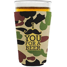 Load image into Gallery viewer, I Mustache You For A Beer Pint Glass Coolie