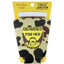Load image into Gallery viewer, Bearded For Her Pleasure Pint Glass Coolie