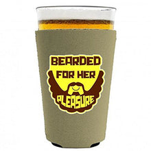 Load image into Gallery viewer, Bearded For Her Pleasure Pint Glass Coolie