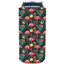 Load image into Gallery viewer, 16 oz can koozie with flamingo design