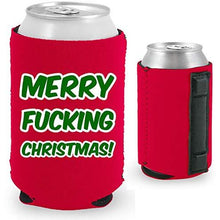Load image into Gallery viewer, Merry Fucking Christmas and Happy Fucking New Year Magnetic Can Coolies