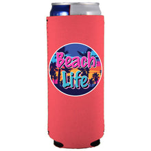 Load image into Gallery viewer, Beach Life Slim 12 oz Can Coolie