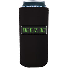 Load image into Gallery viewer, black 16oz can koozie with beer 30 design