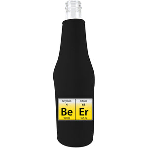 beer bottle koozie with "be-er" elements periodic table funny design