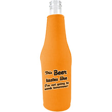 Load image into Gallery viewer, orange zipper beer bottle with this beer tastes like im not going to work tomorrow design