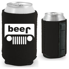 Load image into Gallery viewer, beer jeep black magnetic koozie