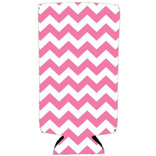 Load image into Gallery viewer, Chevron Stripe Pink Slim 12oz Can Coolie