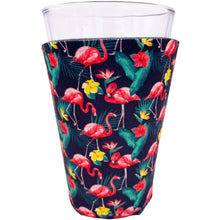 Load image into Gallery viewer, Flamingo Pattern Pint Glass Coolie