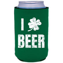 Load image into Gallery viewer, Green Koozie with I Shamrock Beer Design in White