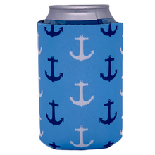 Load image into Gallery viewer, can koozie with anchor pattern design