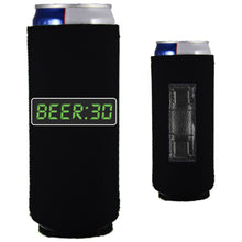 Load image into Gallery viewer, black magnetic slim can koozie with beer 30 funny design