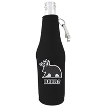 Load image into Gallery viewer, beer bottle koozie with opener with beer bear design