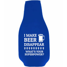 Load image into Gallery viewer, I Make Beer Disappear Beer Bottle Coolie w/Opener Attached