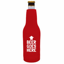 Load image into Gallery viewer, Beer Goes Here Beer Bottle Coolie