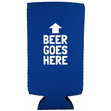 Load image into Gallery viewer, Beer Goes Here Slim Can Coolie