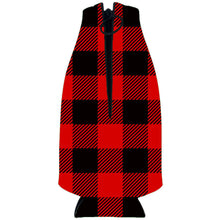 Load image into Gallery viewer, Buffalo Check Flannel Print Beer Bottle Coolie