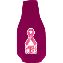 Load image into Gallery viewer, Cancer Sucks Beer Bottle Coolie