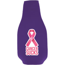 Load image into Gallery viewer, Cancer Sucks Beer Bottle Coolie