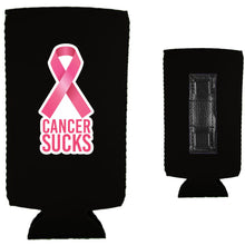 Load image into Gallery viewer, Cancer Sucks Magnetic Slim Can Coolie