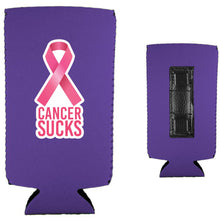 Load image into Gallery viewer, Cancer Sucks Magnetic Slim Can Coolie