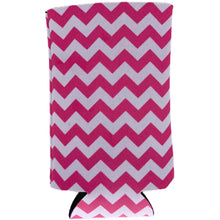 Load image into Gallery viewer, Chevron Stripe Pink 16 oz Can Coolie