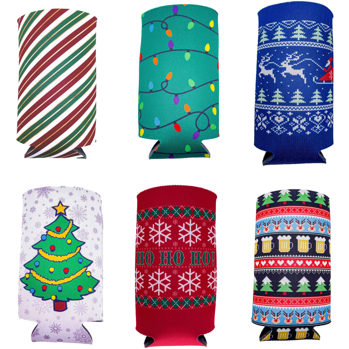 Holiday Festive Christmas in July Slim Can Coolers - 6 Pack