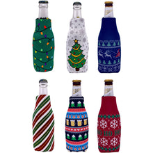 Load image into Gallery viewer, beer bottle koozie christmas design party pack