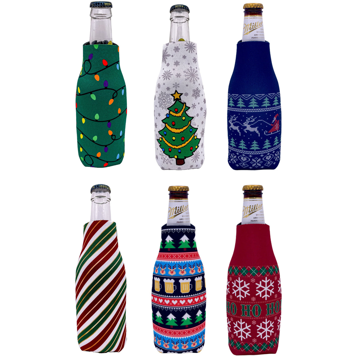 Christmas Stripes Pattern Zipper Bottle Coolie – Coolie Junction