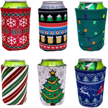 Load image into Gallery viewer, can koozie variety pack christmas designs
