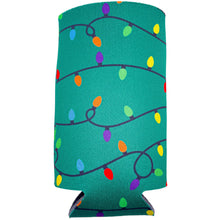 Load image into Gallery viewer, Christmas Lights Pattern 16 oz. Can Coolie