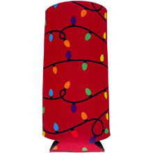 Load image into Gallery viewer, Christmas Lights Pattern 16 oz. Can Coolie