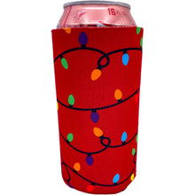 Load image into Gallery viewer, Christmas Lights Pattern 16 oz. Can Coolie
