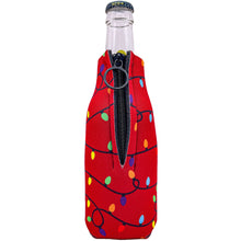 Load image into Gallery viewer, Christmas Lights Pattern Zipper Bottle Coolie