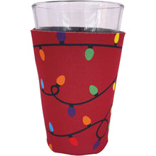 Load image into Gallery viewer, Christmas Lights Pattern Pint Glass Coolie
