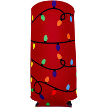 Load image into Gallery viewer, Christmas Lights Pattern Slim 12oz Can Coolie