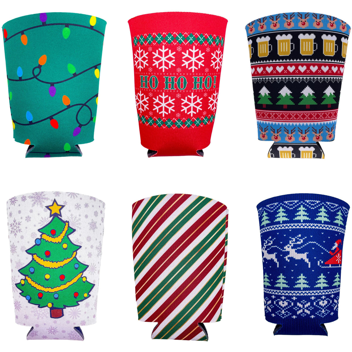 Christmas Holiday Pattern Zipper Bottle Coolie Variety 6 Party Pack –  Coolie Junction