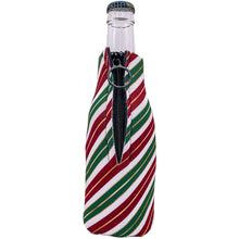Load image into Gallery viewer, Christmas Stripes Pattern Zipper Bottle Coolie