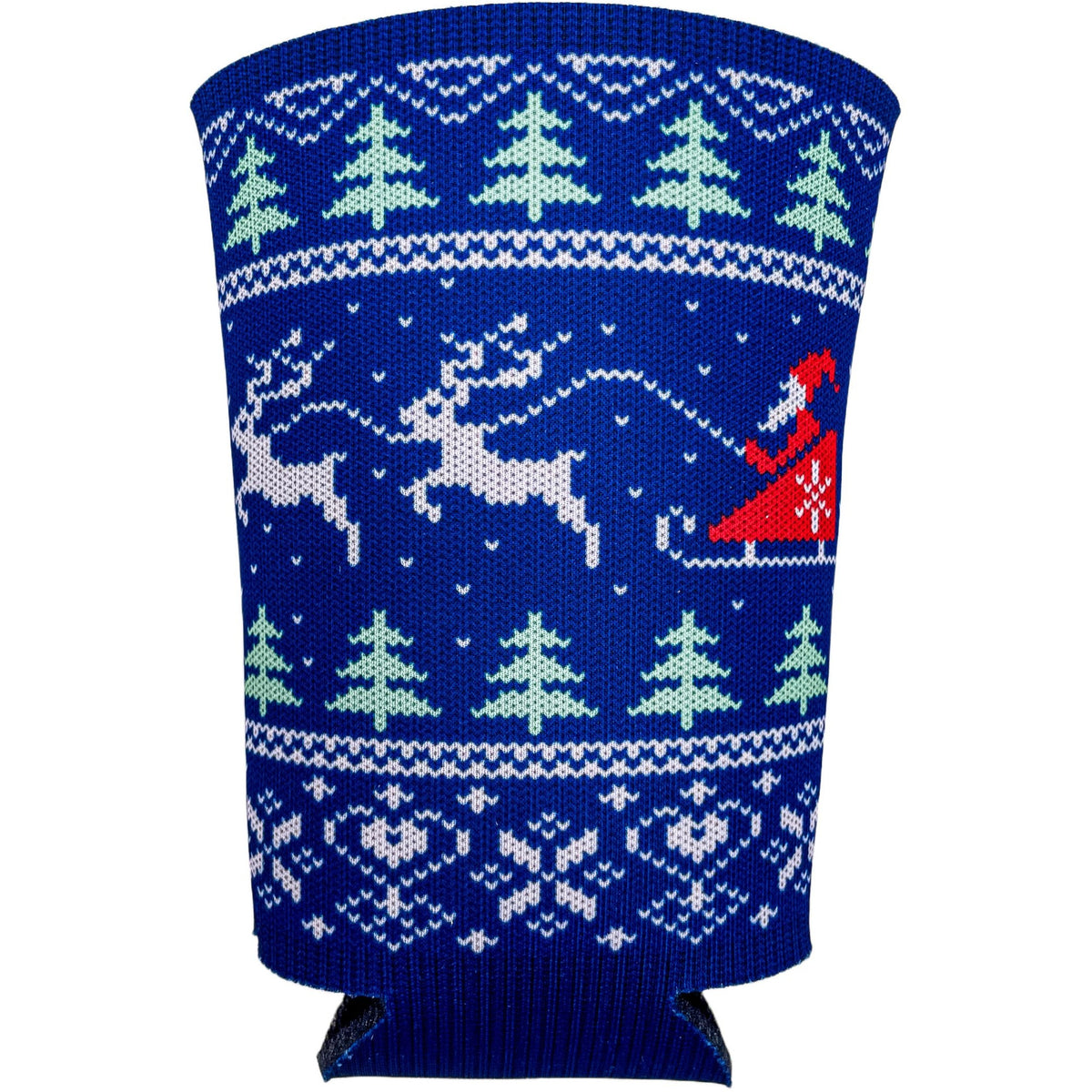 Reindeer and Beers Christmas Pattern 16 oz. Can Coolie