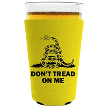 Load image into Gallery viewer, pint glass koozie with dont tread on me design