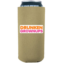 Load image into Gallery viewer, sandstone 16oz can coozie with drunken grownups funny design