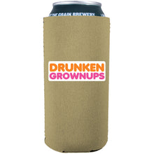 Load image into Gallery viewer, sandstone 16oz can coozie with drunken grownups funny design
